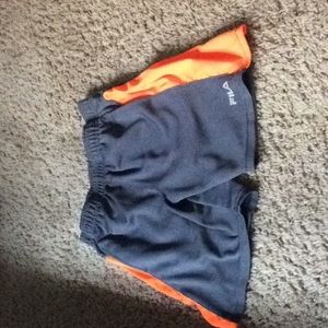 Gray and orange Fula shorts